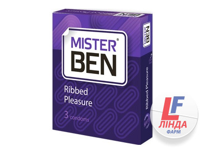 Презервативи Mr.Ben Ribbed ребристі 3шт-0