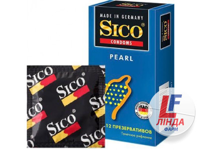 Презервативи Sico Pearl з точковим рифленням, 12 штук-0