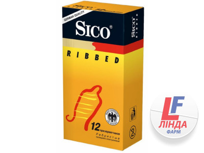 Презервативи Sico Ribbed ребристі, 12 штук-0