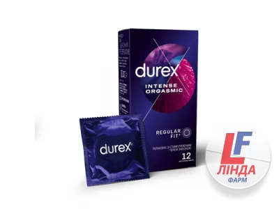 Презервативы латексные Durex Intense Orgasmic рельефные, со стимулирующим гелем-смазкой, 12 штук-0
