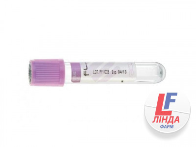 Пробирка вакуумная Vacumed (42111) 13х75мл стерильная с К3 EDTA №100 (3мл крови,фиолетовая крышка)-0
