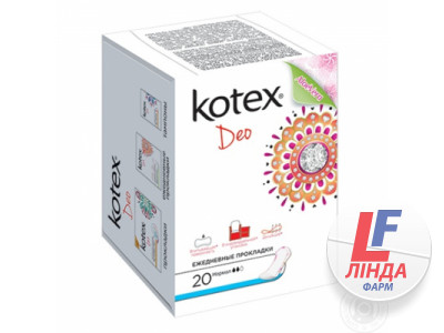 Прокладки ежедневные женские KOTEX (Котекс) Deo (Део) ультратонкие 20 шт-0
