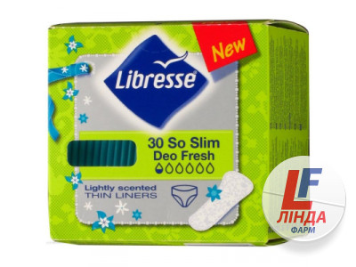 Прокладки гігієнічні щоденні LIBRESSE LIGHT LINERS deo fresh №30-0