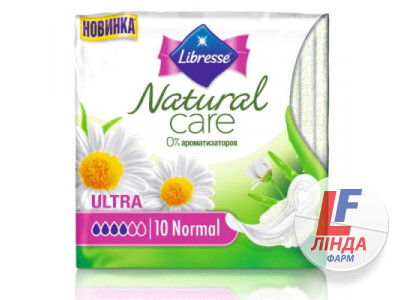 Прокладки гигиенические женские LIBRESSE (Либресс) NATURAL ultra clip normal №10-0