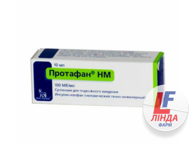 Протафан HM суспензія д/ін. 100 МО/мл по 10 мл №1 у флак.-0