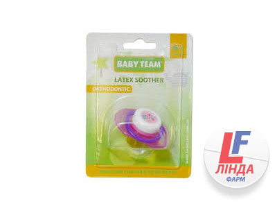 Пустышка латексная детская BABY TEAM (Беби Тим) артикул 3202 ортодонтическая с 6 месяцев 1 шт-0