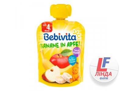 Пюре Bebivita (Бебивита) банан, яблоко с 4 месяцев 90г-0