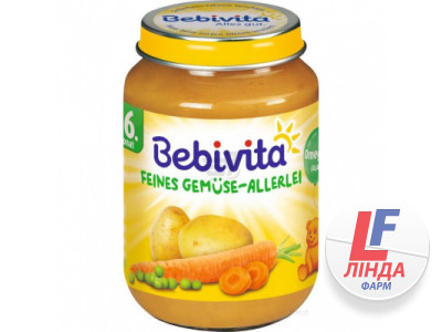 Пюре Bebivita (Бебивита) Овощное ассорти от 6 месяцев 190г-0