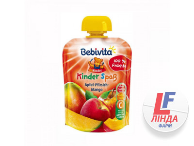 Пюре Bebivita (Бебивита) яблоко, персик, манго 90г-0