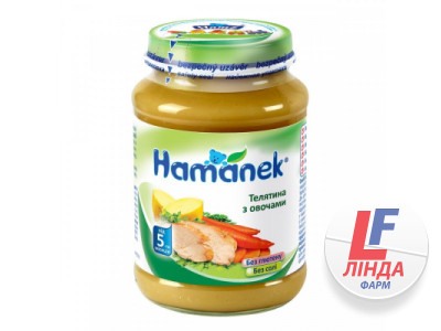 Hamanek (Хаманек) Пюре мясо-овощное Телятина с овощами 190г-0