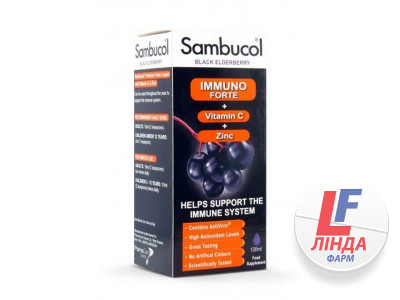 Самбукол иммуно форте с витамином С+цинк раствор флакон 120мл-0