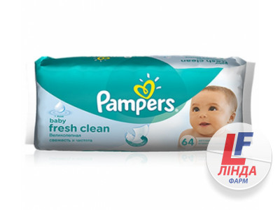 СЕРВІТКИ PAMPERS baby fresh clean дитячі вологі №64-0
