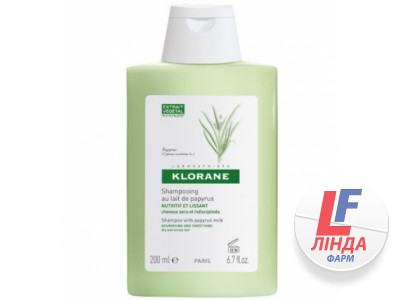 Klorane (Клоран) Шампунь поживний на молоці папірусу для розгладження неслухняного волосся 200мл-0