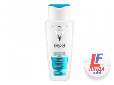 Vichy Dercos (Віші Деркос) Шампунь заспокійливий для чутливої шкіри голови для нормального та жирного волосся 200мл-0