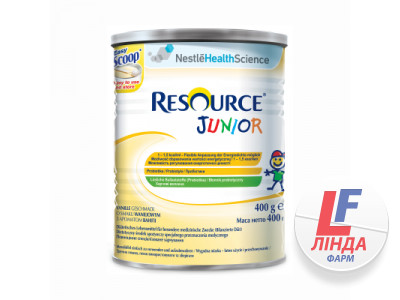 Продукт спеціального харчування Nestle Resource Junior ACB003, суха суміш з ароматом ванілі для дітей 1-10 років, 400 г-0