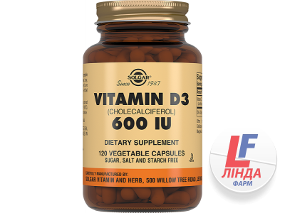 Solgar (Солгар) Витамин Д3 600МЕ капсулы №120-0