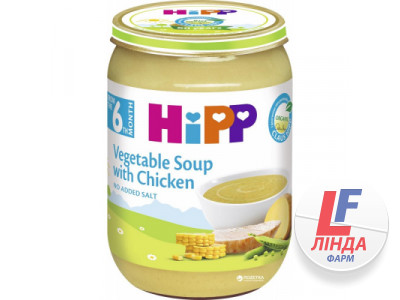 Суп Овощной HIPP (Хипп) с цыпленком с 6 месяцев 190г-0