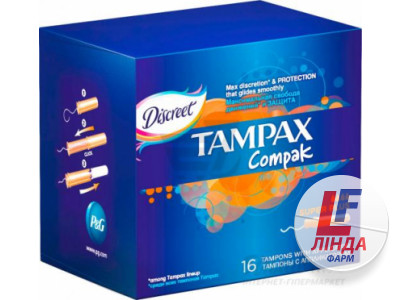 Гігієнічні тампони Tampax Discreet Compak super plus 16 шт-0