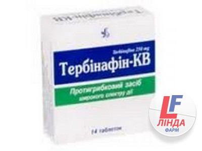 Тербінафін-КВ таблетки по 250 мг №14 (7х2)-0