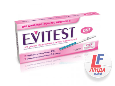 Тест-смужка Evitest One для визначення вагітності, 1 штука-0