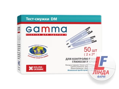 Тест-полоски Gamma DM для глюкометра 2 флакона по 25 штук-0