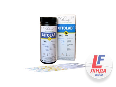 Тест-смужка CITOLAB 7L для визначення крові, питомої ваги, pH, глюкози, білка, нітритів, лейкоцитів №100-0