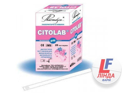 Тест-смужки CITOLAB pH для визначення рН у вагінальних виділеннях №25-0