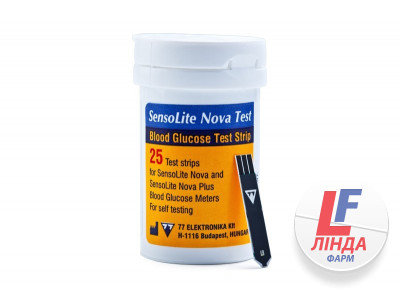 Тест-смужки Sensolite Nova Test для глюкометра, 25 штук-0