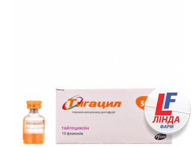 Тигацил порошок для приготовления раствора для инфузий 50 мг флаконы №10-0