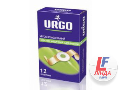 Пластир мозольний Urgo Коріцид для видалення сухих мозолів і натоптишів по 32 мг, 12 штук-0