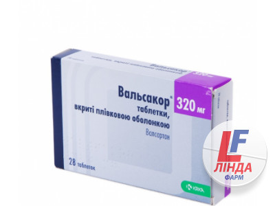 Вальсакор таблетки, в/плів. обол. по 320 мг №28 (14х2)-0