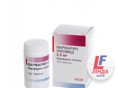 Варфарин Нікомед таблетки по 2.5 мг №100 у флак.-0