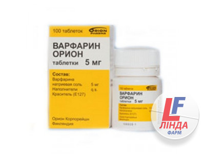 Варфарин Оріон таблетки по 5 мг №100 у флак.-0