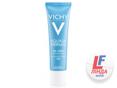 Vichy Aqualia Thermal (Віші Аквалія Термаль) Крем-гель для глибокого зволоження нормальної та комбінованої шкіри обличчя 30мл-0