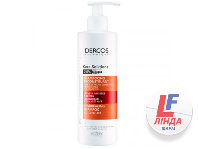 Vichy Dercos (Виши Деркос) Kera-Solutions Кера-Солюшинз Шампунь с комплексом Про-Кератин для реконструкции поверхности поврежденных ослабленных волос 250мл-0
