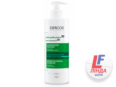 Vichy Dercos (Віші Деркос) Шампунь проти лупи посиленої дії для нормального та жирного волосся 390мл-0