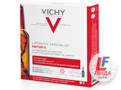 Vichy Liftactiv Specialist Peptide-C (Виши Лифтактив Специалист Пептид-С) Концентрат антивозрастной для области лица и шеи ампулы 10х1,8мл-0