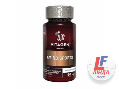 Вітаджен VITAGEN AMINO SPORTS ВСАА+В6 Комплекси амінокислот таблетки №60-0