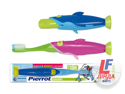 Pierrot (Пірот) Зубна щітка дитяча Акула 3-8 років-0
